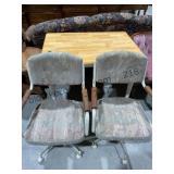 Butcher Block Top Table and 2 Chairs