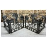 2 - Vintage Metal Milk Crates