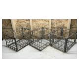 3 - Vintage Metal Milk Crates