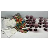 Purple Glasses and Linens