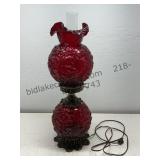 Vintage Red Glass Lamp