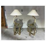 Pair of End Tables and Lamps