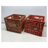 2 - Vintage Plastic Milk Crates