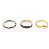 3 Gold Plated Bands; 5.3 Grams; Size 7