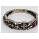 10k Gold Ring With Small Diamonds; 2 Grams, Size 5