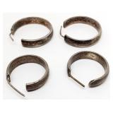 Medium and Small Hoop Earring Sets; 16.8 Grams