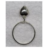 Sterling Silver Heart Shaped Dangle Style Ring