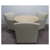 (3) Executive Office Chairs & Wooden Round Table
