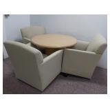 (4) Executive Office Chairs & Wooden Round Table