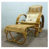 Wicker Lounge Chair w/ Foot Rest