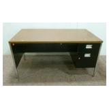 Black & Brown Metal Office Desk