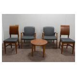 (4) Waiting Room Chairs W/ Round Side Table