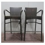 (2) Tall Wicker Patio Chairs (43" Tall)