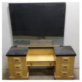 (1) Wooden Vanity Mirror Set