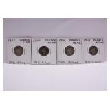(4) Silver Barber Dimes