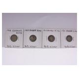 (4) Silver Barber Dimes