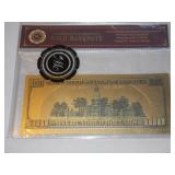 24KT Gold Overlay $100 Bill