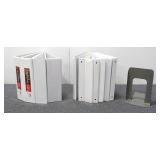 Assortment of Binders and (1) Book End