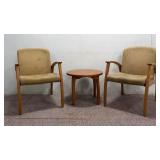 (2) Office Waiting Room Chairs and (1) Side Table