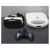 VR Headset, Logitech Gamepad, Sandwich Grill