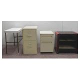 (2) 2-Drawer File Cabinets & Side Tables