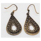 10k Gold Teardrop Shaped Earrings; 3.4  Grams