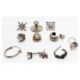 Variety Pack of Single Silver Earrings; 6.8 Grams