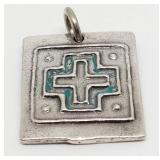 Silver Pendant with Cross Design; 6.04 Grams
