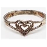 Silver Ring with Heart Design; 1.55 Grams