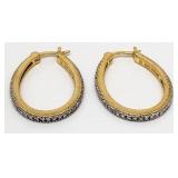 14k Gold Plated Hoop Earrings; 5.17 Grams