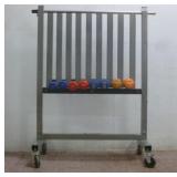 TKO Dumbbell Rolling Rack W/ (8) Dumbbell Weights