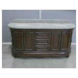 Wooden Double Sink Vanity W/ Granite Counter Top
