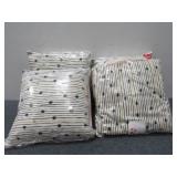 (4) Decorative Off White Striped Throw Pillows