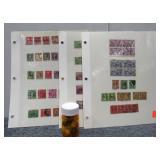 (19) Vintage Marbles & 3 Sheets of Old Stamps