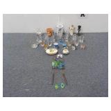 Assorted Shot Glasses, Candle Holders & Decor