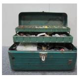 Vintage Toolbox W/ Electronic Accessories