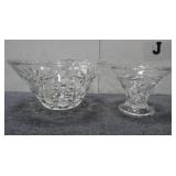 (2) Beautiful Glass Candy/Serving Dishes