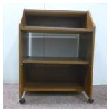 Small Dark Wood Rolling Computer Desk