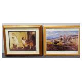 (2) Framed Prints (One by C. Russell)