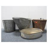 (4) Vintage Buckets & Pails