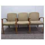 Set of 3 Attached Waiting Room Chairs