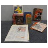 Assorted Vintage Books, Wooden Game Chest