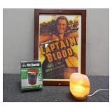 Himalayan Salt Lamp, Framed Photo & Thigh Brace