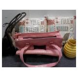 (2) Throw Pillows, Pink Pet Carrier & More