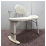 Plastic Shower Seat w/Back & Adjustable Legs