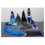 3 Sets of Swimming Fins, 1 Psir of Hand Fins, +