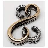 Double Heart Silver Pendant; 3.0 Grams