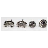 Silver Earrings with Clear Stone; 2.0 Grams