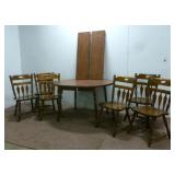 (9) Piece Dark Wood Dining Set