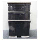 3 Drawer Wood Top Storage Container